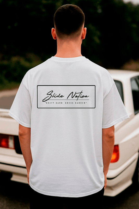 OG 1 WHITE - " DRIFT HARD, DRESS HARDER "