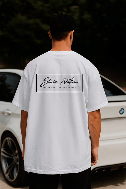 OG 1 WHITE - " DRIFT HARD, DRESS HARDER "